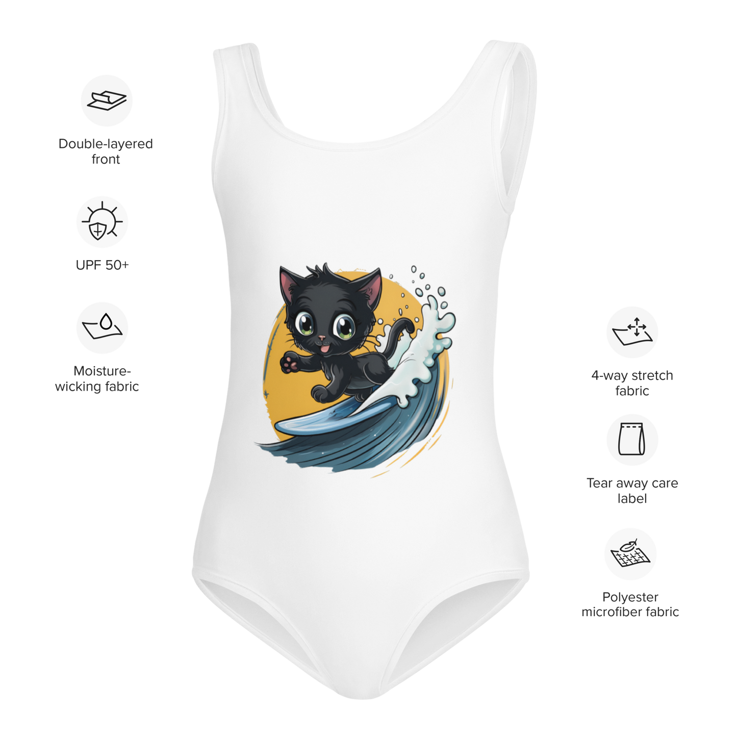 Cats Who Surf Girls' Swimsuit