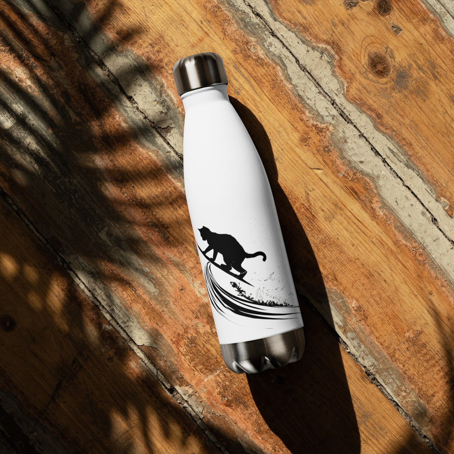 Cats Who Surf Stainless steel water bottle