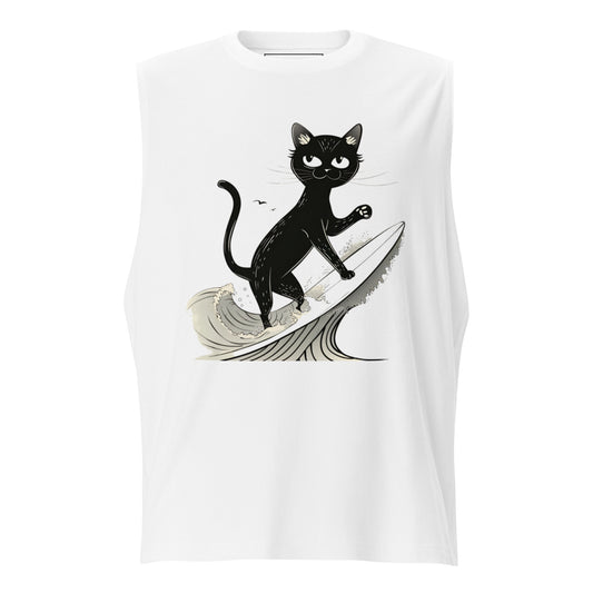 Cats Who Surf Unisex Muscle Shirt: Bombay Surfer