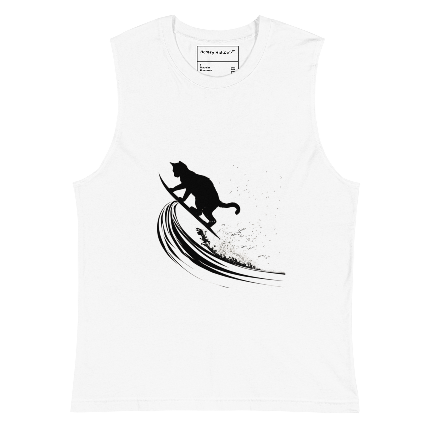 Cats Who Surf Unisex Muscle Shirt: Surf Rider