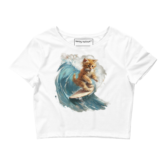 Cats Who Surf Women’s Crop Tee