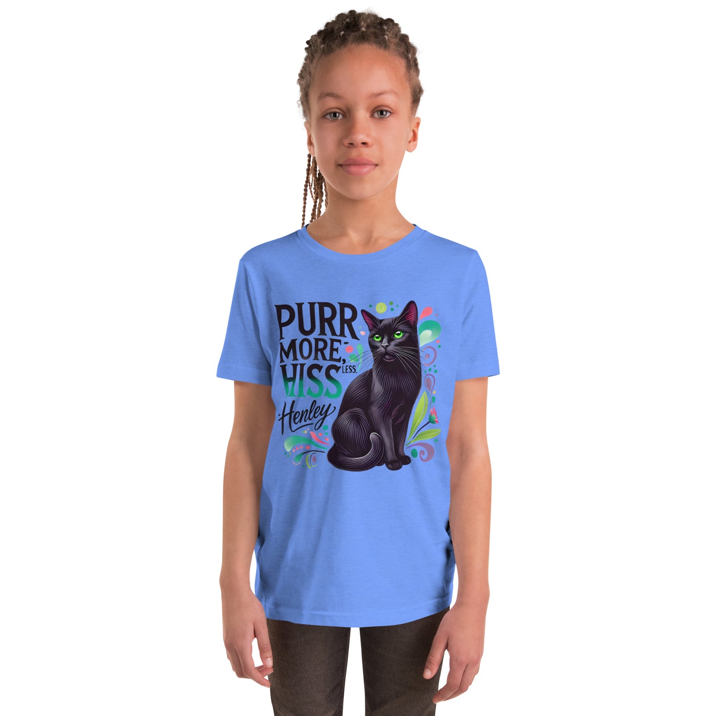 Happy Cat: Bombay Purr More Hiss Less Youth Unisex Short Sleeve T-Shirt