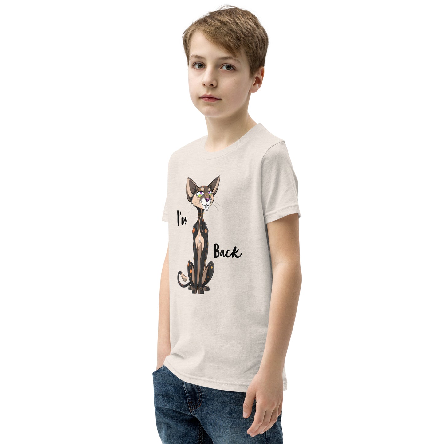 Sketchy Cat: Youth Unisex Short Sleeve T-Shirt