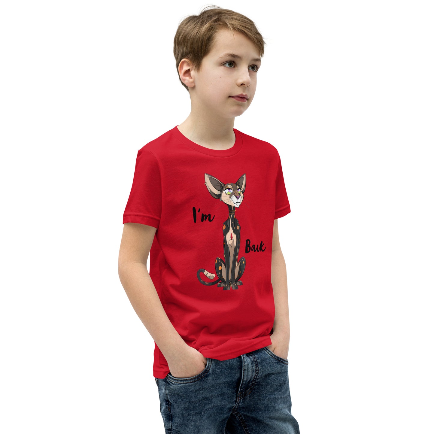 Sketchy Cat: Youth Unisex Short Sleeve T-Shirt