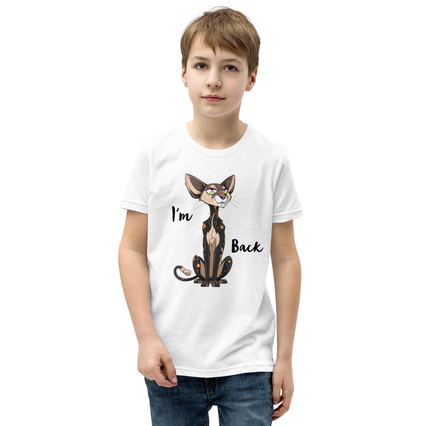 Sketchy Cat: Youth Unisex Short Sleeve T-Shirt