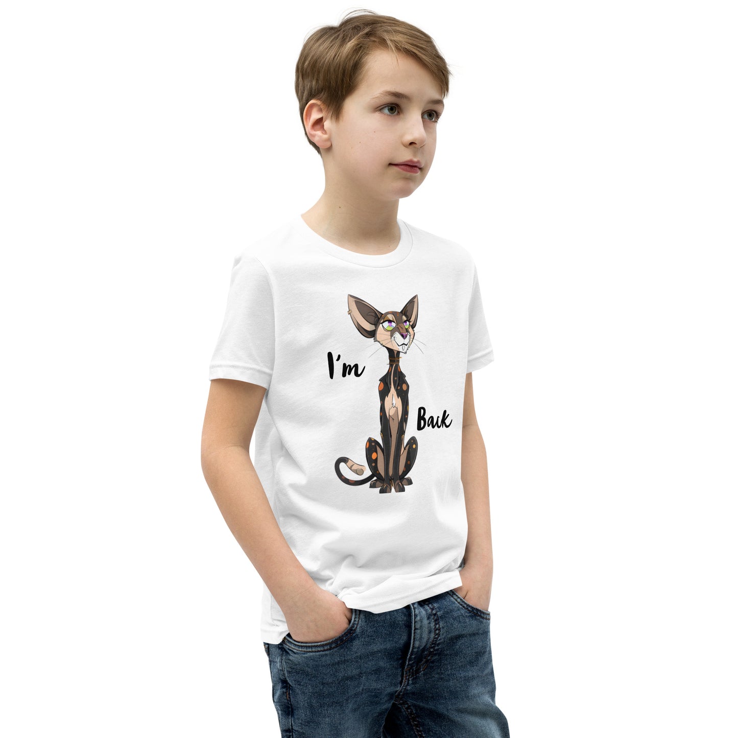 Sketchy Cat: Youth Unisex Short Sleeve T-Shirt